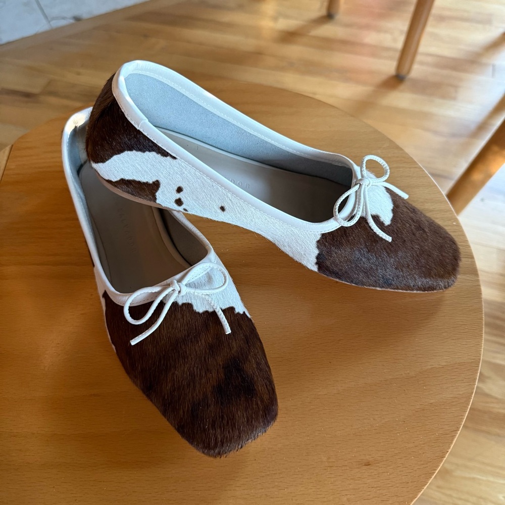 Freda Salvador Jada Square Toe Cow Print Flats
